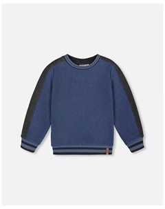 Супермягкая толстовка с плоской спинкой и рубчиком для малышей, темно-стальной синий - Малыш|Ребенок Deux par deux