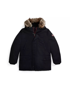 Парка-пуховик с отделкой из искусственного меха для больших мальчиков, черный Polo ralph lauren