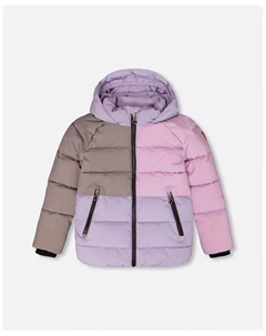 Зимнее пуховое пальто для девочек с цветными блоками, фиолетово-серое – для малышей|детей, фиолетовый Deux par deux