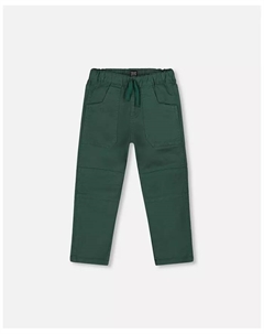 Брюки-джоггеры из твила для малышей с накладными карманами, цвет "лесной зеленый" - для малышей Deux par deux