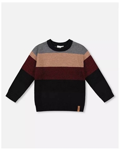 Вязаный свитер для мальчиков в цвете «цветные блоки» красного и чёрного цвета - Малыш|Ребёнок, черный Deux par deux