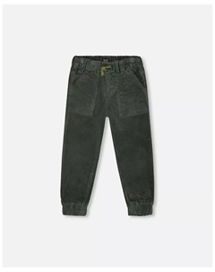 Брюки-джоггеры из эластичного вельвета для мальчиков, лесной зеленый - детский Deux par deux
