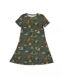 Парк Юрского периода для девочек: платье сафари с короткими рукавами, зеленый Bellabu bear