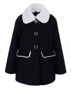 Куртка из искусственной шерсти с капюшоном и воротником для малышей и маленьких девочек, черный Michael kors