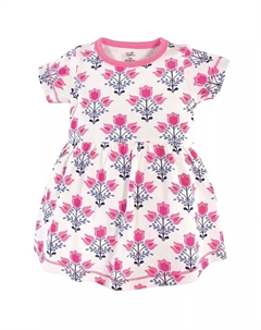 Платье и кардиган из органического хлопка для девочек-малышек, синий Touched by nature