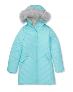 Водонепроницаемая велюровая парка для девочек, синий Lands' end