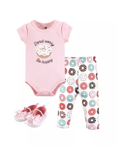 Боди, штаны и обувь для девочек Hudson Cotton Comfort, комплект из 3 предметов, розовый Hudson baby