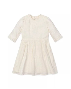 Платье из органического материала с рукавами-крылышками и многоярусной отделкой для девочек младшего и старшего возраста, белый Hope & henry