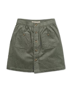 Юбка из органического вельвета с пуговицами спереди для маленьких и больших девочек, зеленый Hope & henry