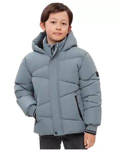 Уютная куртка-пуховик в сетку для мальчиков, зеленый Rokka&rolla