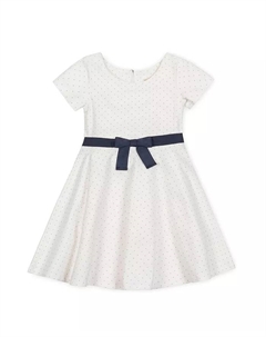 Платье-футляр из органического трикотажа с короткими рукавами для девочек-малышей, белый Hope & henry