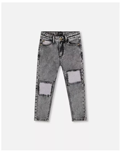 Черные джинсовые брюки из французского терри с контрастной нашивкой для мальчиков – для малышей|детей, черный Deux par deux