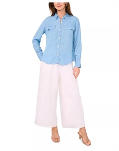 Женская рубашка с карманами-клапанами, синий Vince camuto