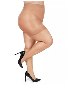 Колготки большого размера Curvy Sheer с шелковистым верхом MM-2210, коричневый/бежевый Memoi