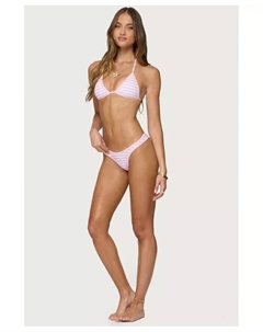 Женский полосатый бикини-топ с треугольными чашечками Jayla, розовый Edikted