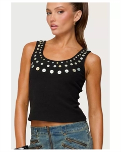 Женская пляжная майка с вырезом-лодочкой, черный Edikted