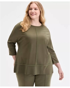 Туника Serenity Plus Size с рукавами-летучая мышь, зеленый Jones new york