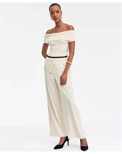 Женские брюки с высокой талией и широкими штанинами, коричневый/бежевый I.n.c. international concepts