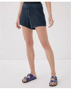 Женские пляжные льняные шорты крючком, синий Pact