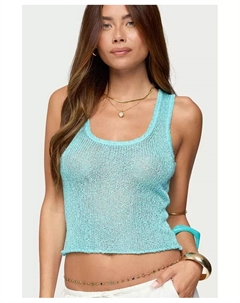 Женская трикотажная майка Eleora с пайетками, синий Edikted