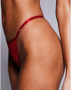 Кружевные стринги-танга Margot красного цвета Asos design