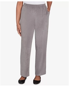 Классические вельветовые брюки больших размеров с эластичной резинкой на талии, укороченные, серый Alfred dunner