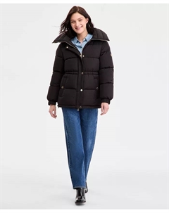 Женский пуховик-анорак с капюшоном, черный Michael kors