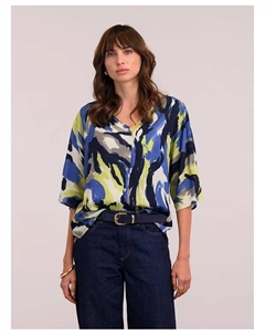 Женская блузка с драпировкой и V-образным вырезом, синий Celtic & co.