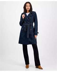 Женский двубортный джинсовый тренчкот, синий Steve madden