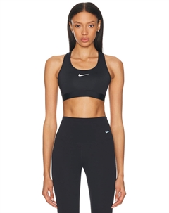 Спортивный бюстгальтер Swoosh Medium Support с мягкой подкладкой, Black & White Nike