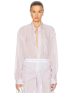 Оверсайз рубашка бойфренда в светло-розовом/лиловом цвете, Light Pink & Mauve Alexander wang