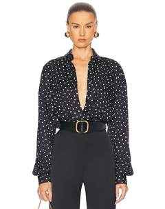 Блуза в горошек на пуговицах, Black Alexandre vauthier