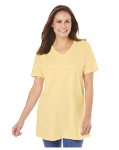 Женская туника Within Perfect с короткими рукавами и V-образным вырезом, желтый Woman within