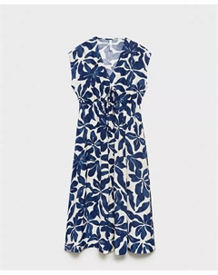 Женское длинное платье с принтом, синий Mango