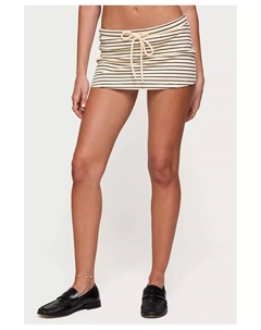 Женская мини-юбка в полоску Brena, коричневый/бежевый Edikted