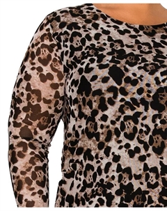 Топ с длинными рукавами и леопардовым принтом больших размеров, мультиколор Coin 1804