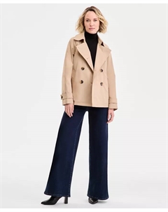 Женский короткий двубортный тренчкот, коричневый/бежевый Michael kors