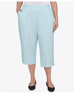 Капри больших размеров от St. Thomas Heat Set с вышивкой, зеленый Alfred dunner