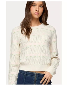 Женский трикотажный свитер Emerie Flower Textured, коричневый/бежевый Edikted