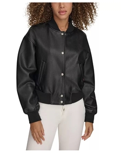Женская университетская куртка-бомбер из искусственной кожи, черный Levi's®