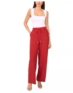 Женские брюки прямого кроя с завязками, красный Vince camuto