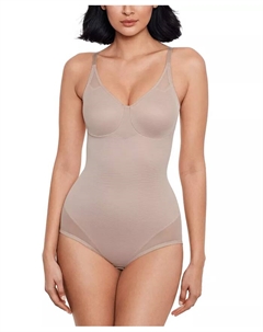 Женский сексуальный прозрачный боди-бриджи повышенной упругости 2783, коричневый/бежевый Miraclesuit