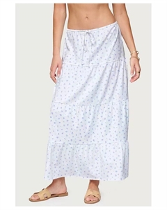 Женская юбка Charley Floral Ired Maxi, белый Edikted