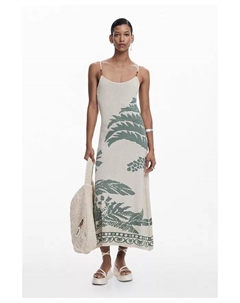 Женское платье с текстурой Palm, коричневый/бежевый Desigual