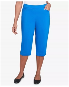 Женские брюки-капри Parrot Cay Novelty с манжетами и утягивающим эффектом на животе, синий Alfred dunner