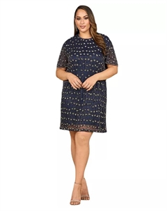 Женское платье-футболка с бисером, синий Lara