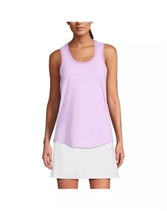 Женская туника Power Performance без рукавов с круглым вырезом и закругленным подолом, фиолетовый Lands' end