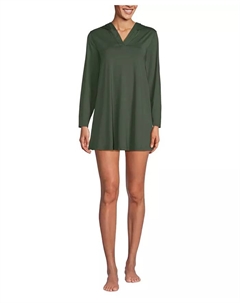 Женское мини-платье-накидка SunShade UPF 50 с капюшоном, зеленый Lands' end