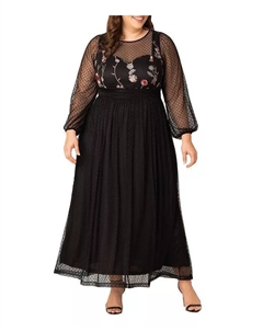 Вечернее платье Mystique Plus Size из микс-техники, черный Kiyonna