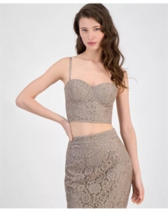 Женский укороченный кружевной корсет Josiane, коричневый Guess